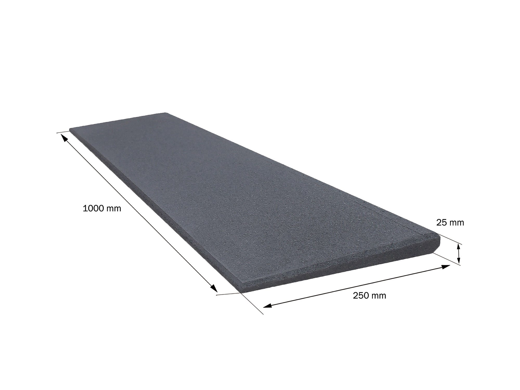 Bordsteinrampe Excellent 25 mm Auffahrrampe Überfahrrampe Erstklassige Bordsteinrampe aus Gummigranulat, Made in Germany, Schwarz Die perfekte Rampe für einfaches Überfahren von Hindernissen.