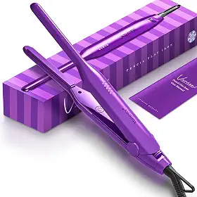 Mini chapinha de 0,3 polegadas para cabelos curtos, alisador e modelador de cabelo 2 em 1, PTC de tensão dupla e alisador de cabelo pequeno de cerâmica