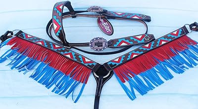 PRORIDER Horse Show Bridle Western Leather Rodeo Headstall Breast Collar Tack 8849B