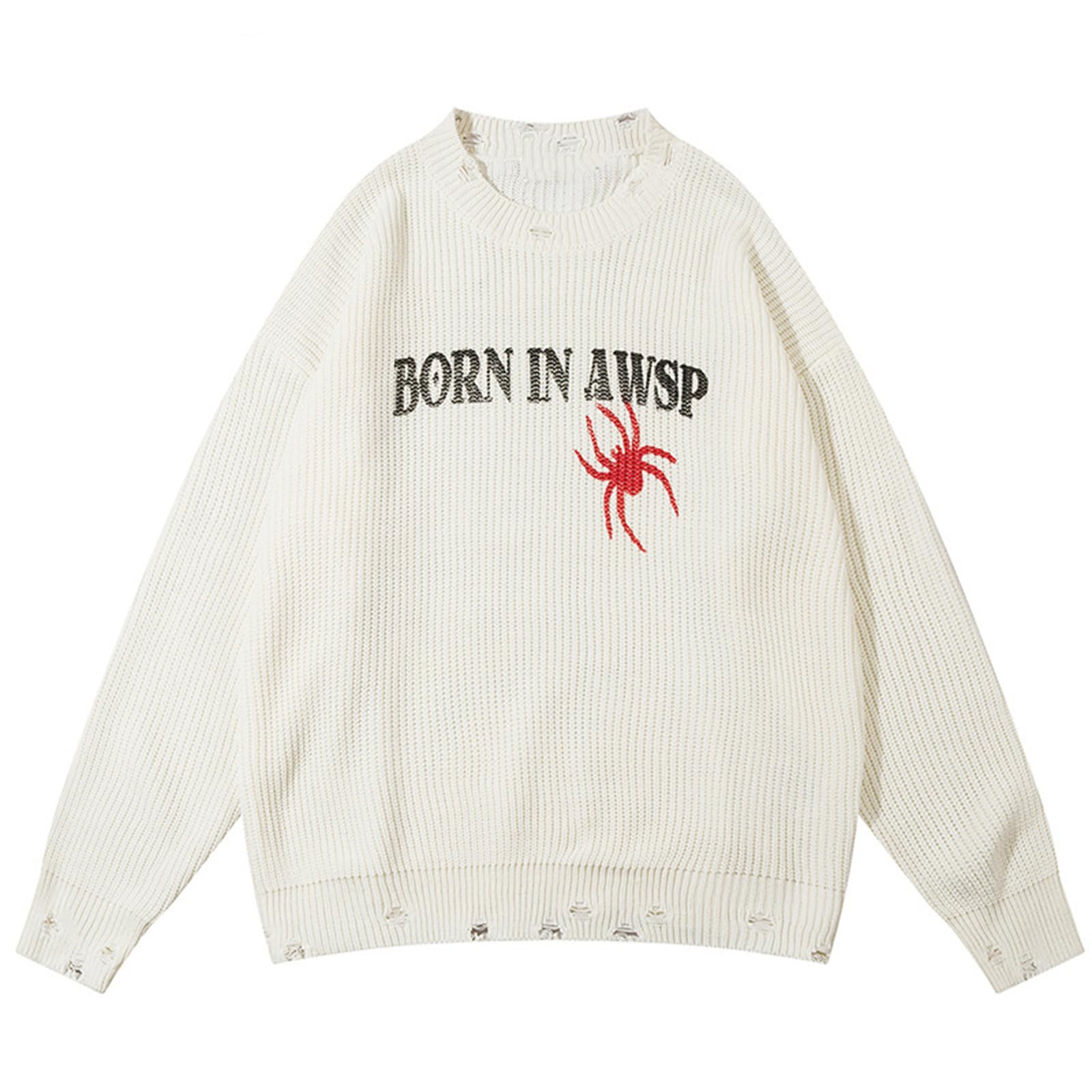 Pull en tricot imprimé toile d'araignée d'halloween vêtements d'extérieur