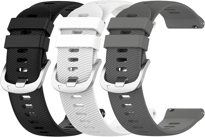 3 Pack Silicone Sports Watch for 18mm 19mm 20mm 22mm Bands | Multiple Widths Available Adjustable and Replaceable Quick Release Straps for Men Women