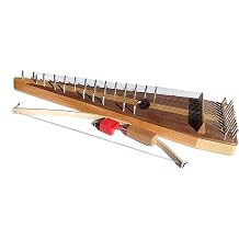 Cherry Bowed Psaltery, 22 Strings, Black Walnut Book Matched Top and Cherry book matched Bottom, 21.5 Inches Long, Varnish Finish, Steel Strings
