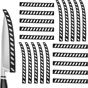 20 Pack Safety Knife Cover Sleeves for Kitchen Knives - Universal Blade Protectors in Black, 2 Sizes