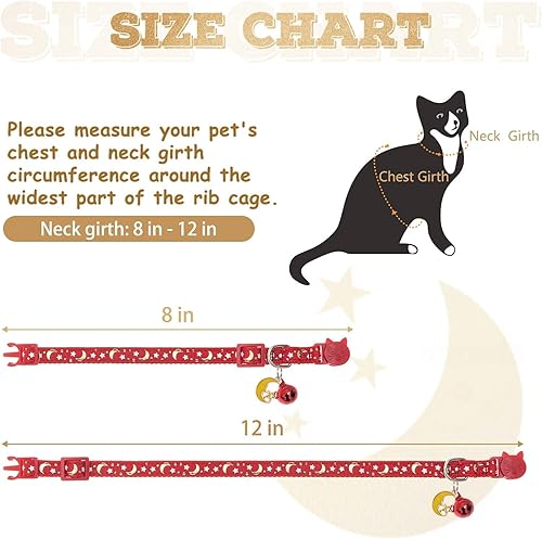 Miniatura 2 de KOOLTAIL Breakaway - Collar de gato con campanas, paquete de 3 collares de seguridad florales ajustables para gatos (patrón de flores)