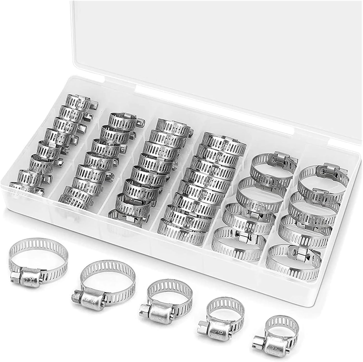 Hose clamp 40PCS Hose clamp Set 1/4 "– 1-1/8" Stainless Steel Worm Gear Hose clamp for Pipes, intercoolers, Pipes, Pipes and Fuel Pipes