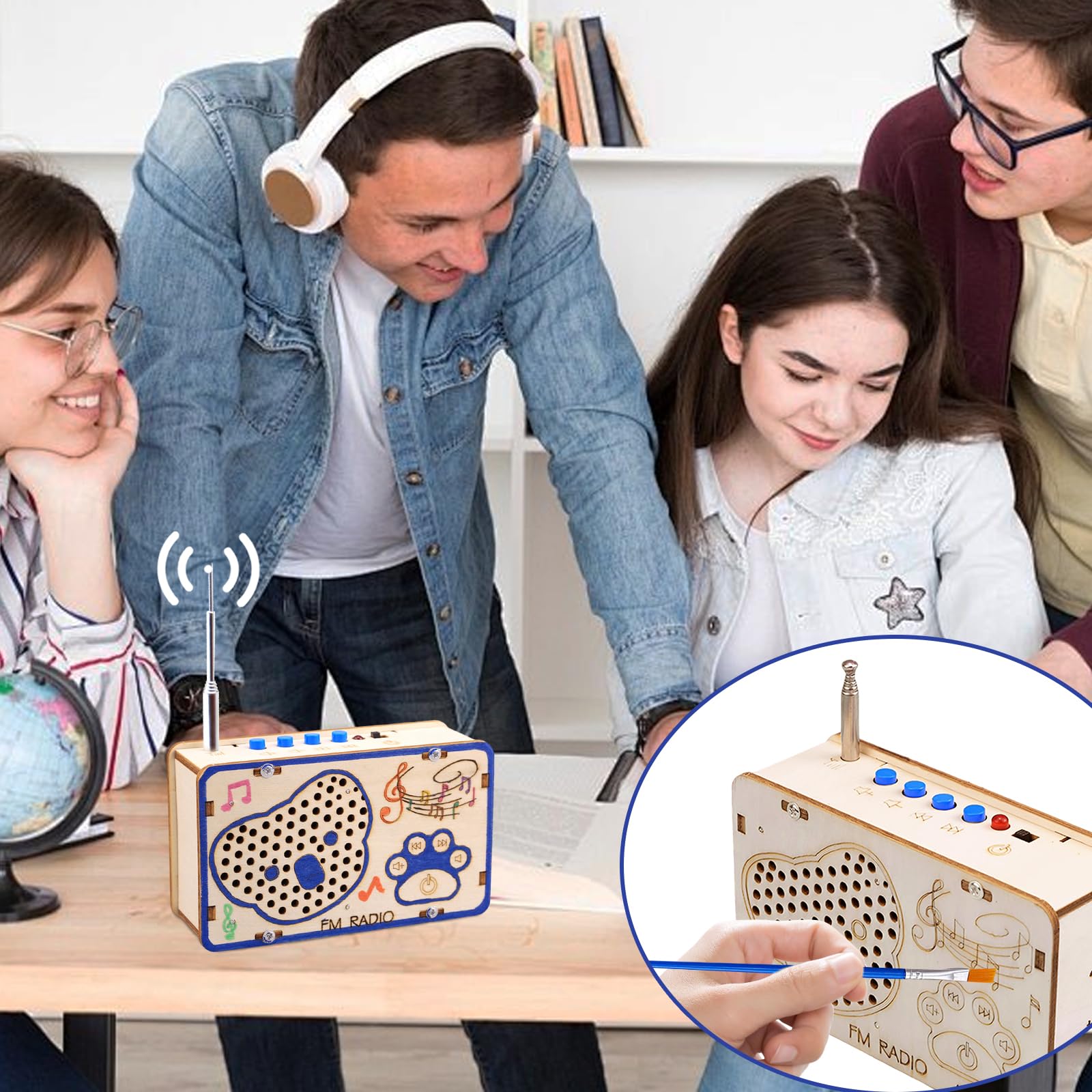 Kit Radio en Bois DIY Rétro FM – Jouet Éducatif STEM, Kit d'Expérimentation Scientifique, Puzzle 3D, Cadeau d'Anniversaire pour Enfants et Adolescents