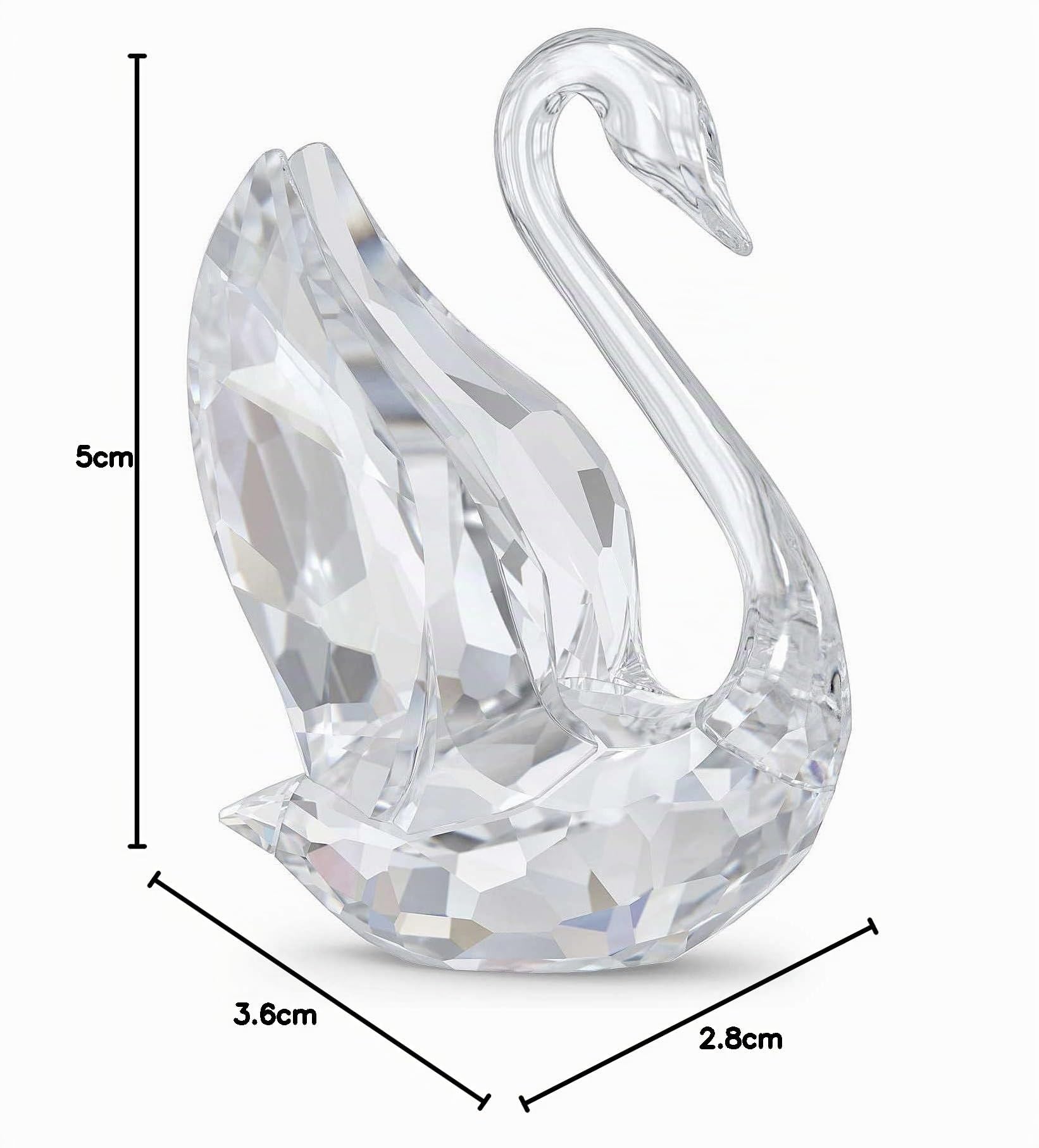 Swarovski Signum Cigno Piccolo, Oggetto Decorativo con Personaggio in CristalliSwarovski , Bianco