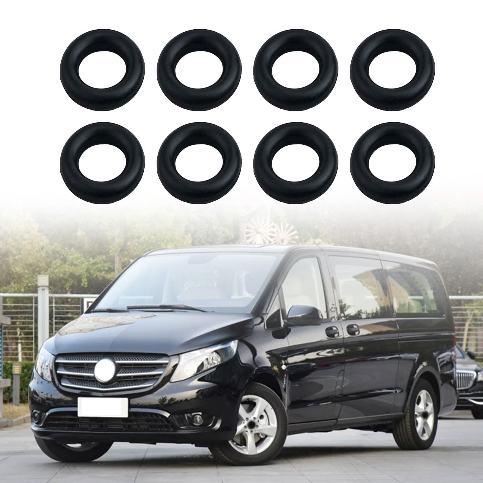 8 Stück mittlere Türgeräuschunterdrückung Gummi für Mercedes Vito W447 W448, schwarzer ABS-Ersatzdichtungsstreifen, kompatibel mit W447/W448 Modellen