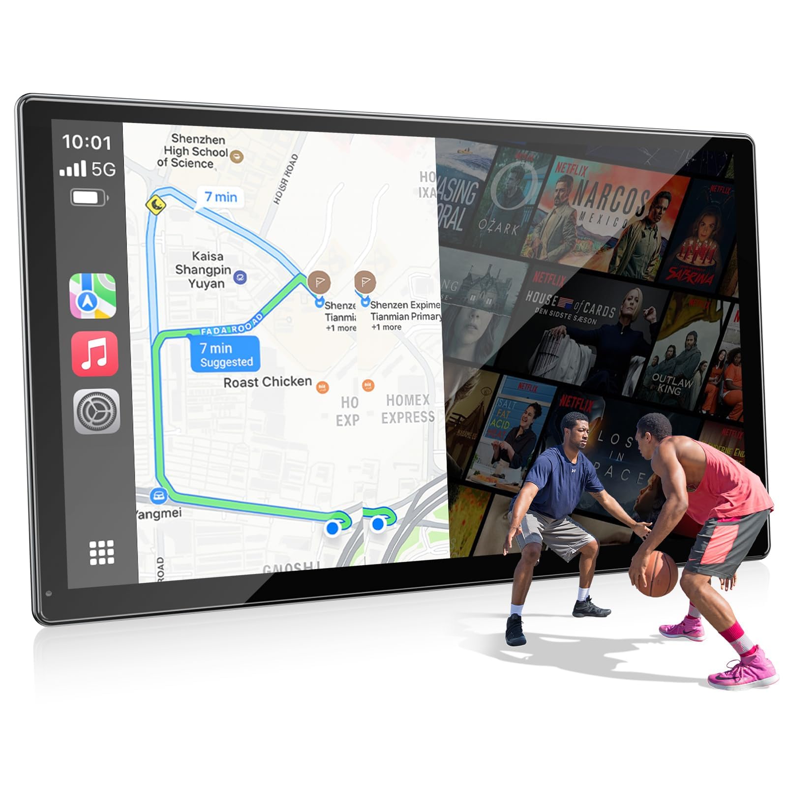 schermo portatile compatibile con apple carplay e android car