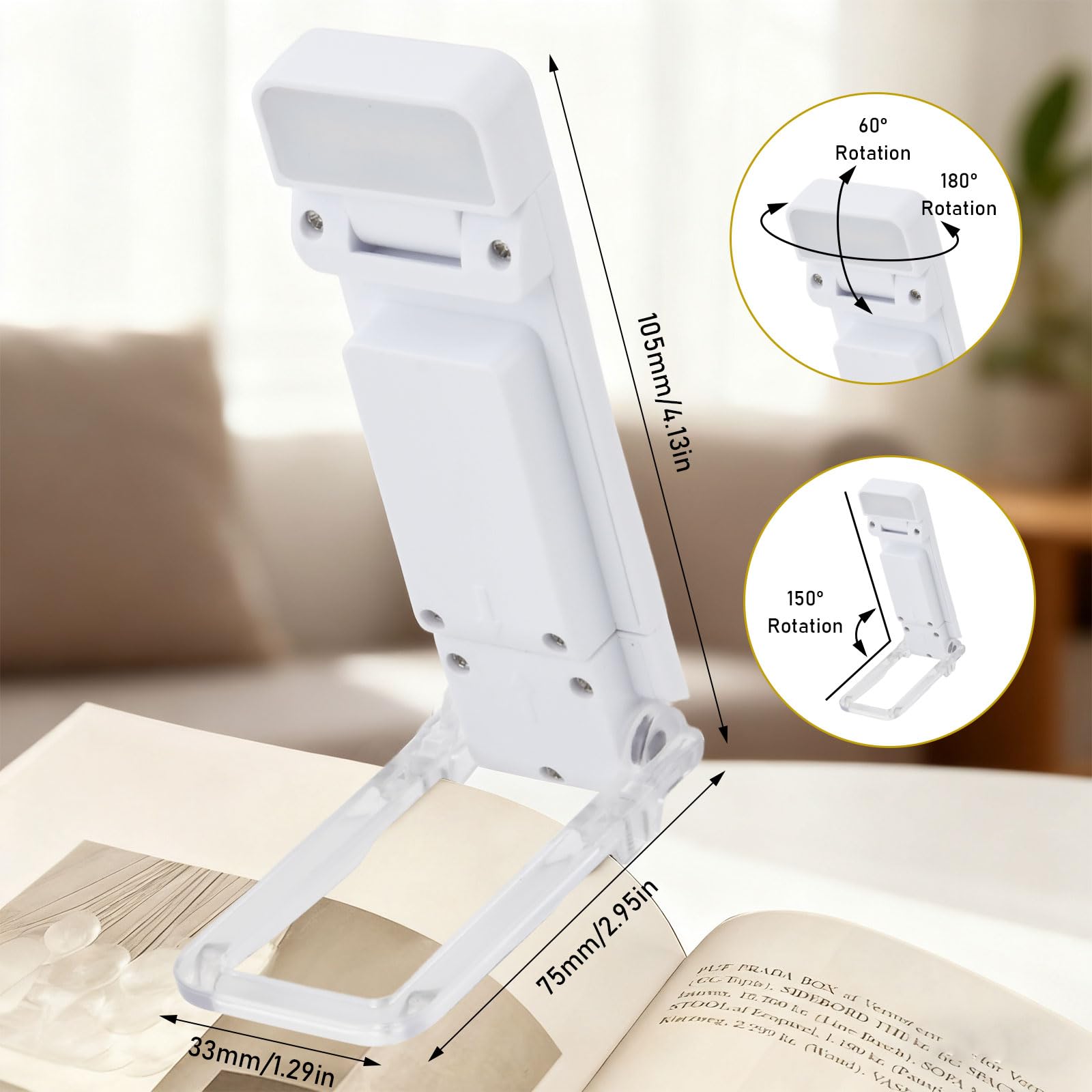 Ziyonix Luz de Lectura, Lámpara de Lectura Recargable USB con Pinzas, 9  LEDs & 3 Colores y 5 Niveles Brillos Continuamente Ajustables, Luz Lectura  Libros Cama Regalo Amantes para Leer : Amazon.es: Iluminación