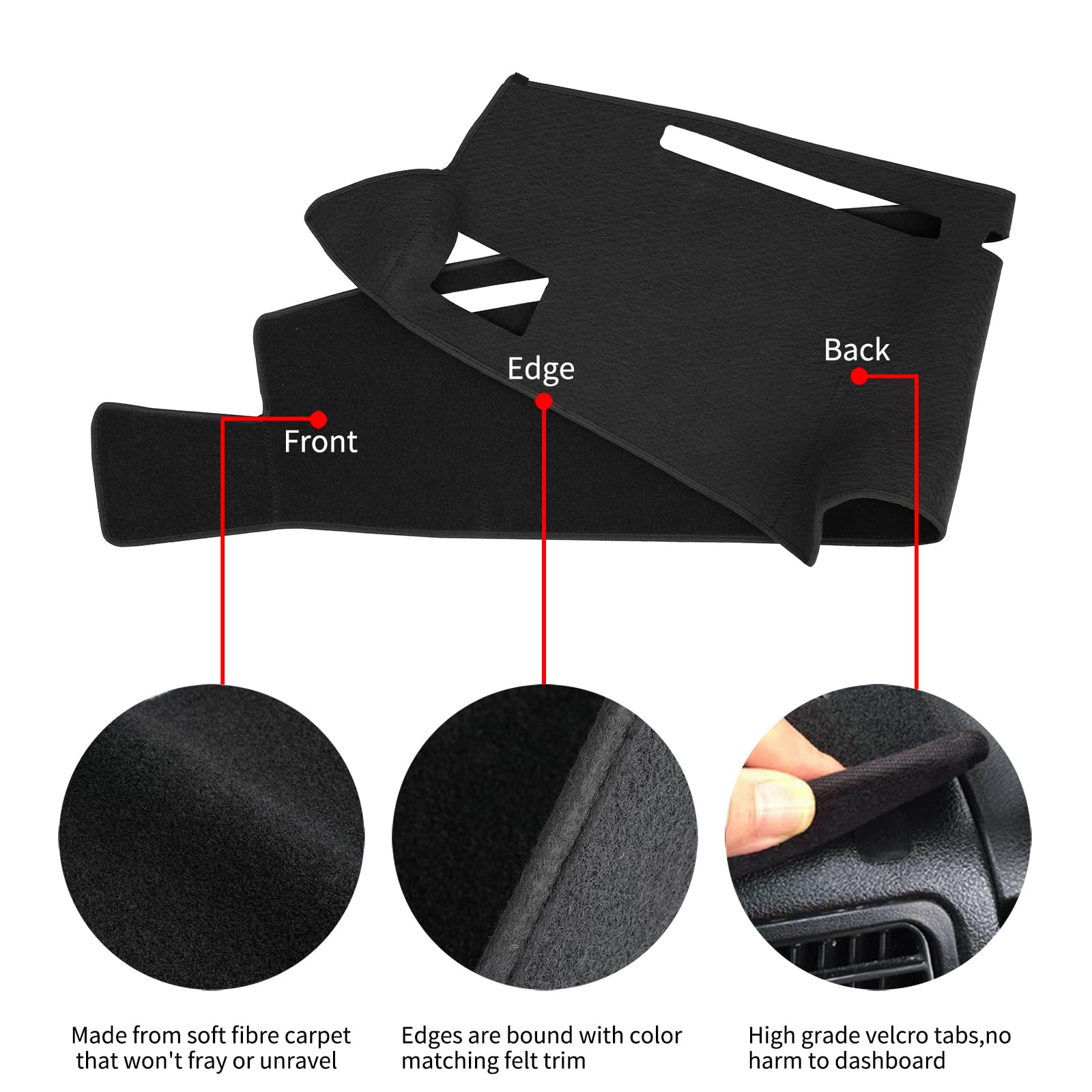 HanLanKa Cubierta de salpicadero para camioneta Toyota 4Runner 1989 1990 1991 1992 1993 1994 1995 (89-95 Negro)
