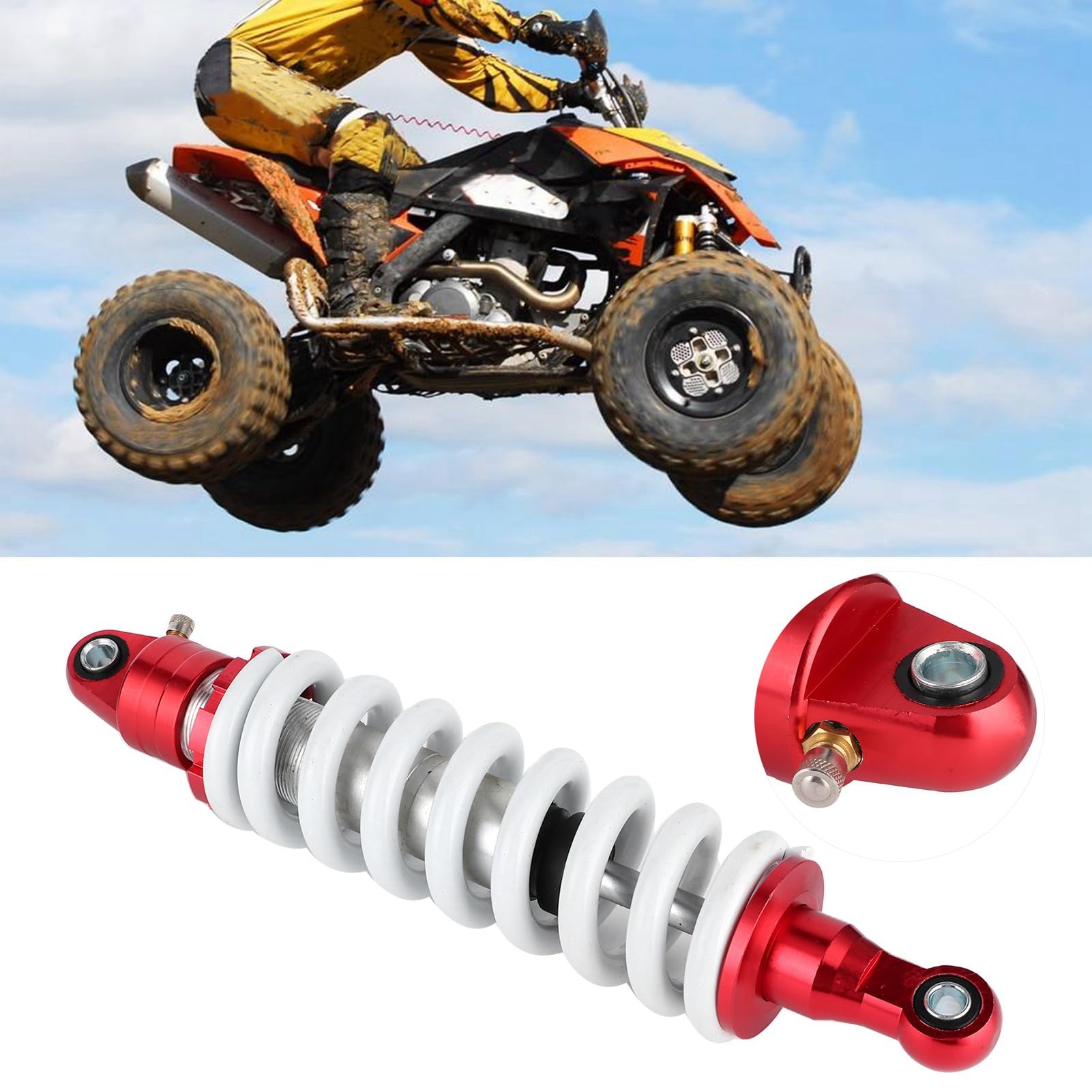 Qiilu tylny amortyzator uniwersalny 330mm tylny amortyzator regulowane tłumienie dla Pit Quad Dirt Bike ATV
