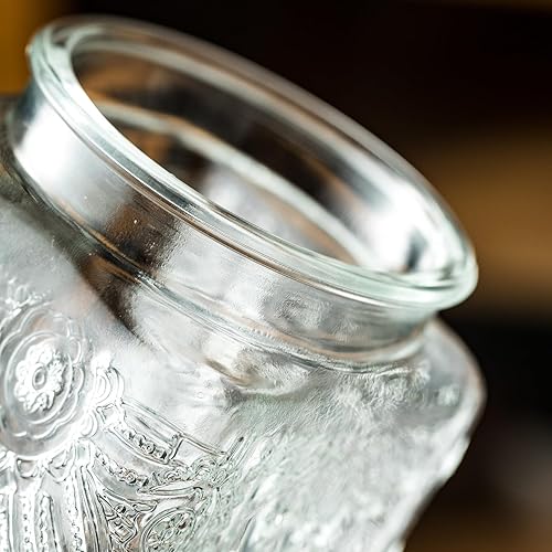 Miniatura 8 de Tarro de almacenamiento hermético de vidrio vintage, con tapa de madera hermética, recipientes de almacenamiento de alimentos de cocina, adecuado