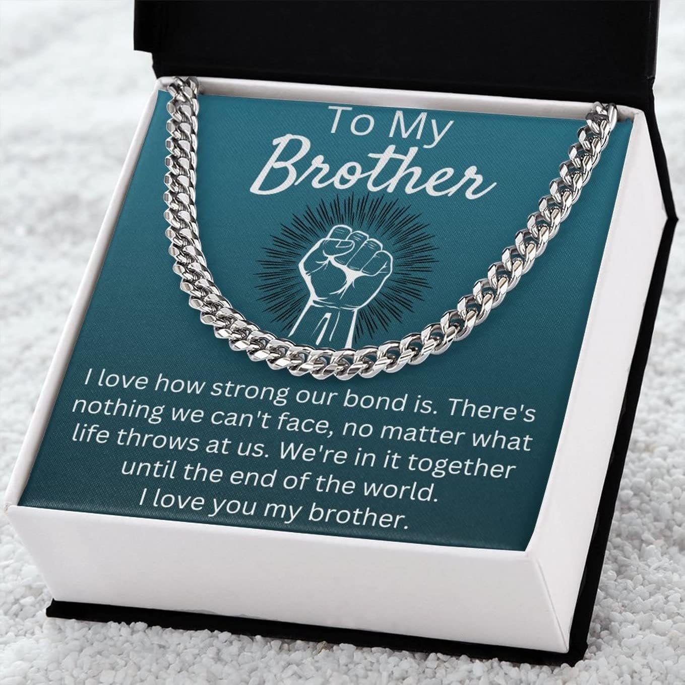 VIRAGIL Stainless Steel Cuban Chain Necklace for Brother - Sentimental Birthday Gift from Sister - Men's Gold Silver Necklace for Christmas