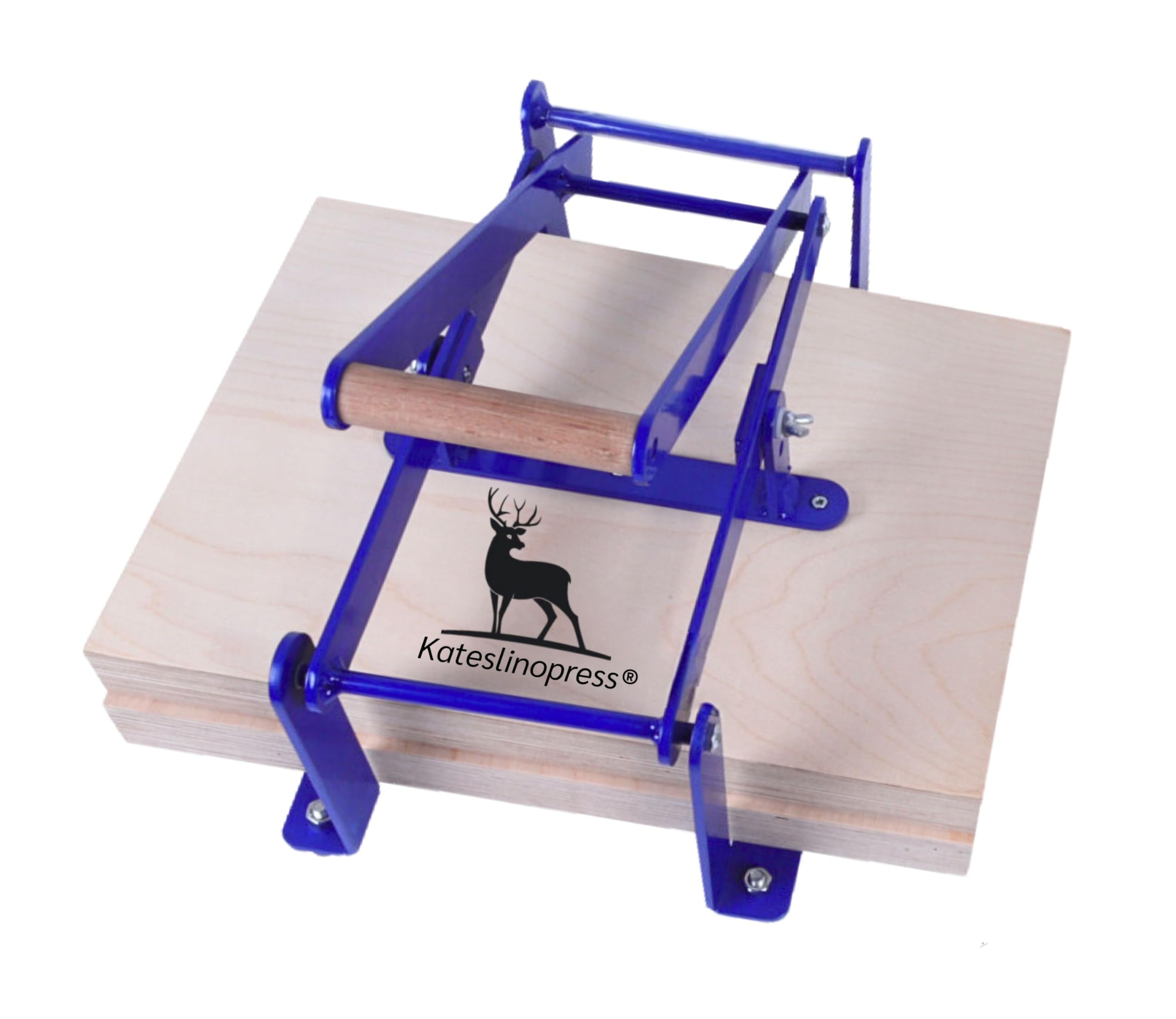 Hand lino Press Machine, Linocut Linoleum Etching Relief Block Printing, Hand Lever Press, P Blue A3