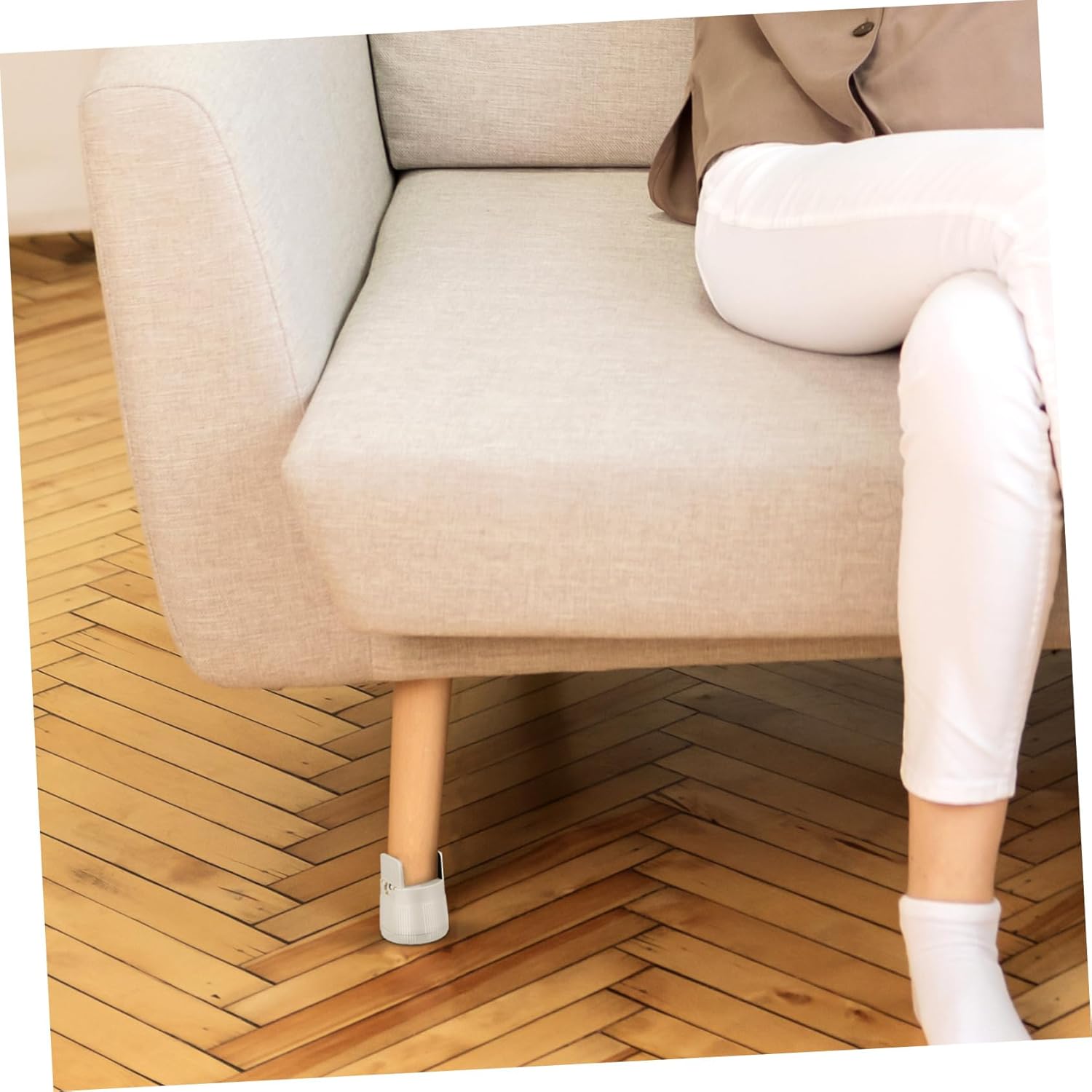 KICHOUSE 4pcs Adjustable Risers Furniture Leg Extenders for Height Increase Floor Protectors for Use Noise Reduction Design