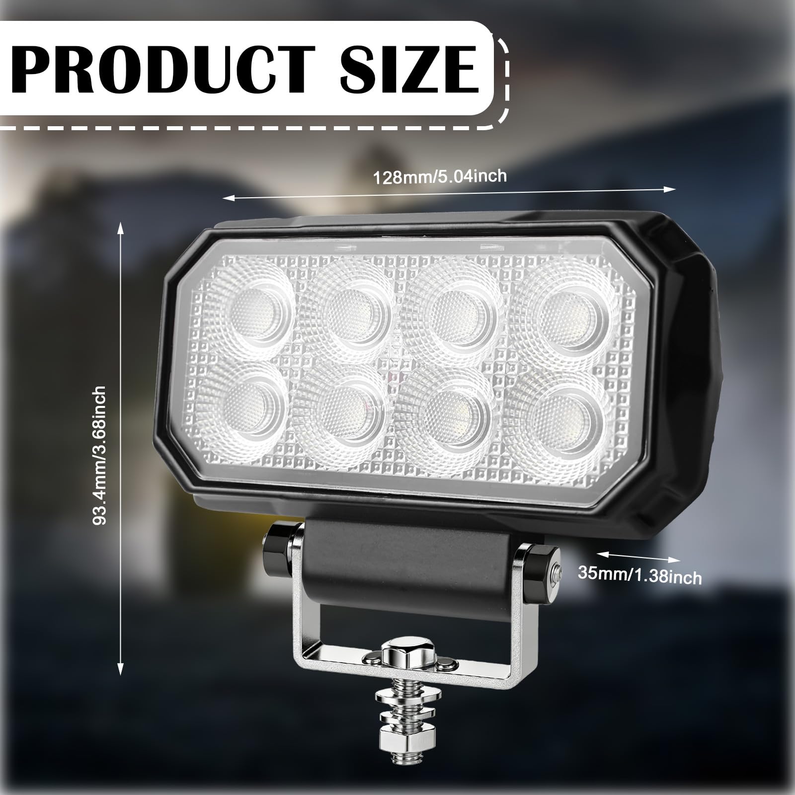 2 sztuki reflektorów cofania 9-30V, dodatkowe światło 28W, IP67 lampa robocza LED, 5-calowy reflektor LED do koparek, traktorów, holowników, wózków widłowych, pojazdów ATV, pojazdów terenowych
