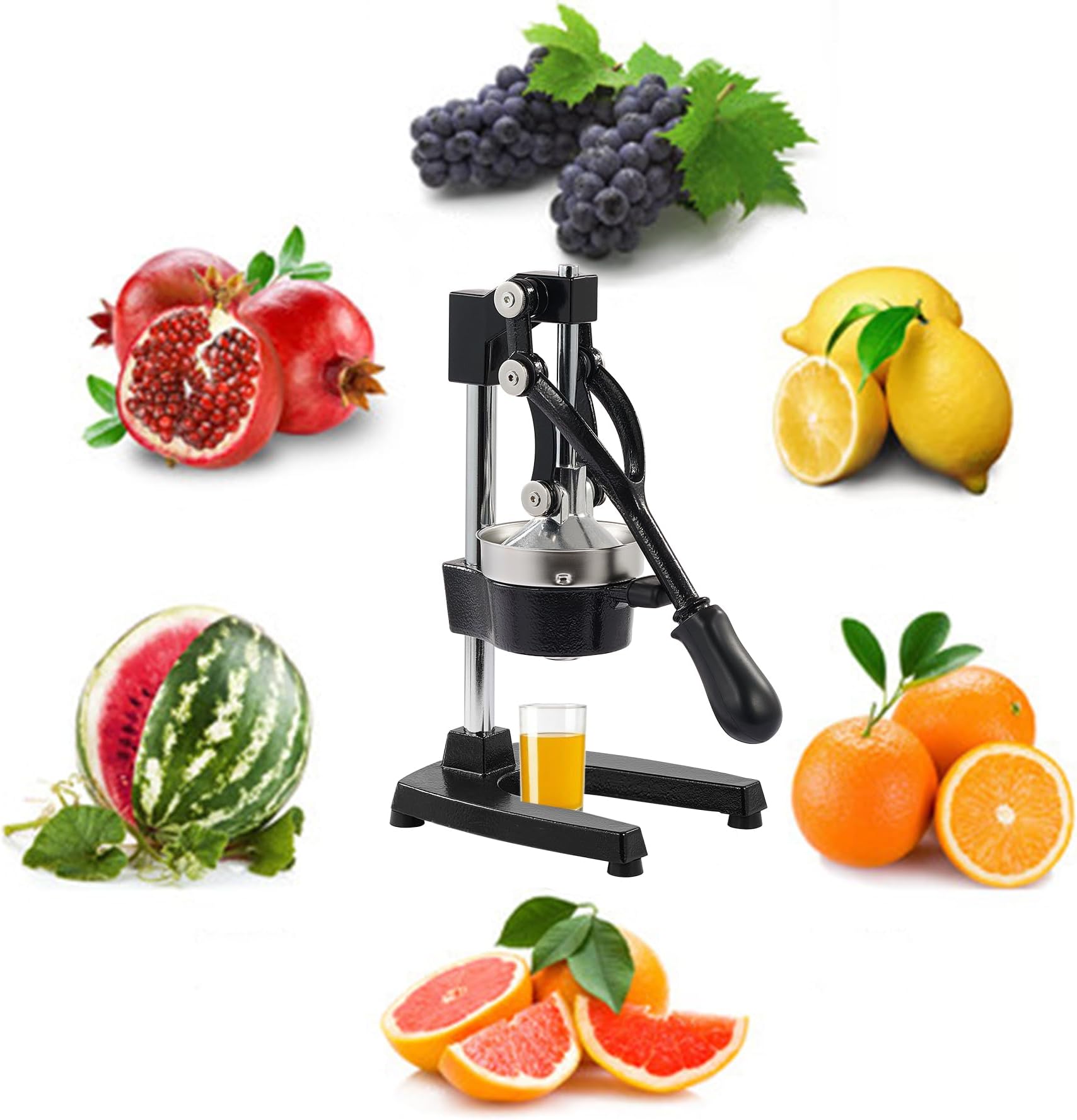 Manuelle Zitruspresse Aus Aluminium - Für Zitronen, Orangen, Granatäpfel 19,8x8,5cm