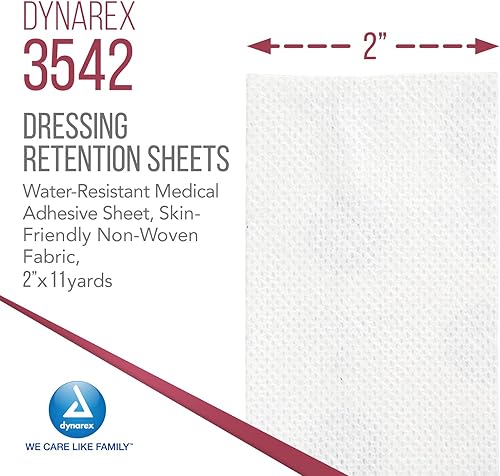 Miniatura 2 de Dynarex Hoja de retención de vendaje  Hoja de cinta médica impermeable adhesiva para vendaje de heridas  Tela no tejida agradable a la piel  2