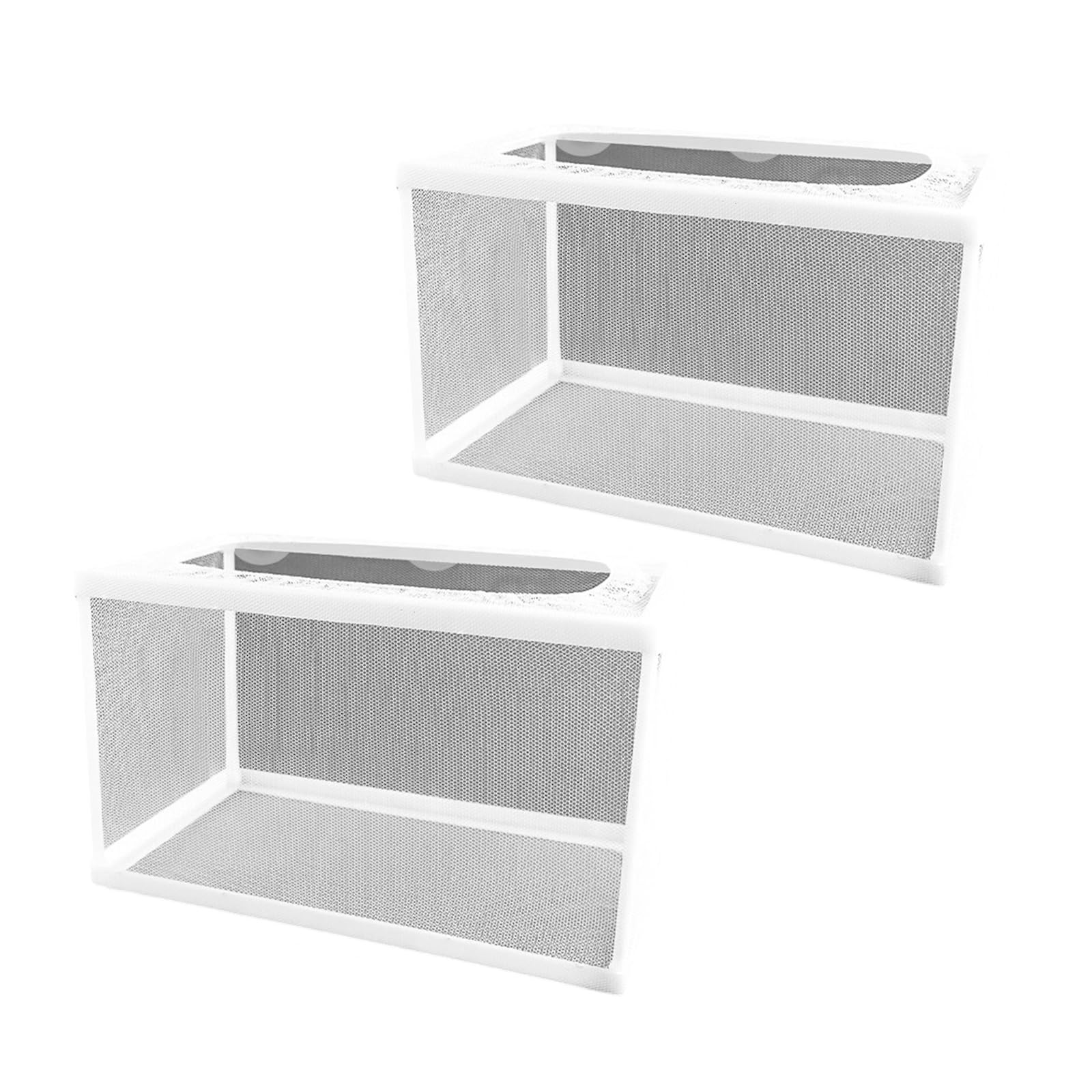 Kalttoy Large 2Pcs Protective Aquariums Breeding Cage Netting Nursery Tanks With Suction Cup For Fry Rearing And Secure Observation Aquariums Breeding Container