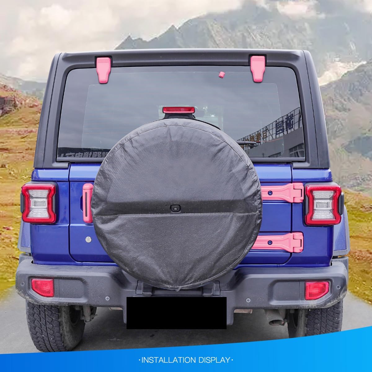 Barong for Jeep Wrangler JL JLU 2018-2025 Accessories Exterior Decoration Door Hinge Handle Engine Hood Hinge Hood Latch Wheel Eyebrow Side Air Outlet Rear Window Hinge Cover 26PCS Full Set (Pink)