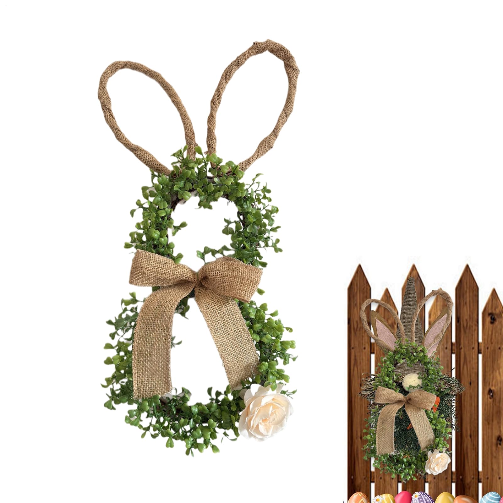 Ghirlande Di Pasqua Per La Porta D'Ingresso Decorazione Con Coniglio Di 50 | Corona Primaverile con Fiori e un Per La Primavera, Festività, Casa, Portico, Parete E Finestra