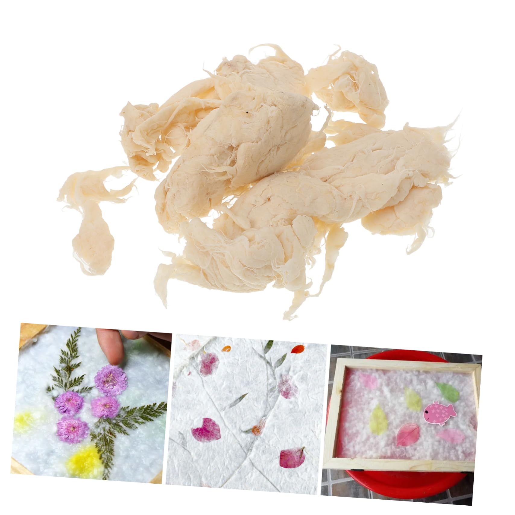 Tofficu 5pcs 1 Create Handmade Paper 1 Bag of Wooden Paper Pulp DIY Papermaking Kit for Boys and Supplies for Creative Play