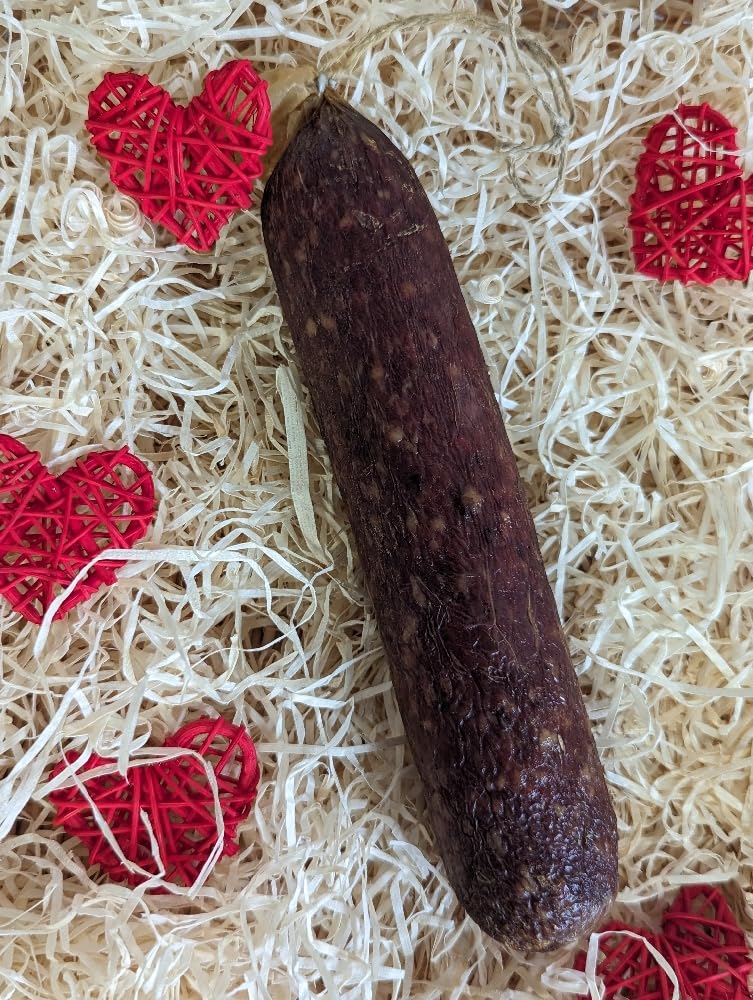 REGIONALA24 – Wildschweinmettwurst mit Walnuss luftgetrocknet Handmade Manufaktur Wildmettwurst Mettwurst Wild Salami