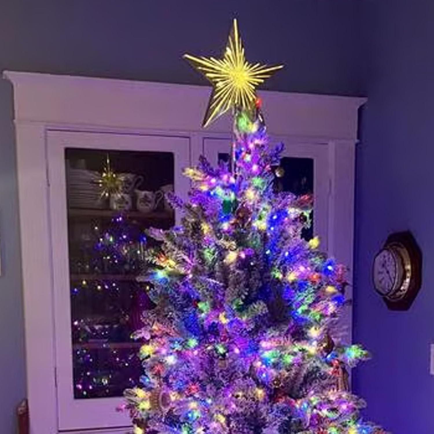 Elegant Christmas Tree Toppers Star Festival Tops Ornament Home Decoration Accessories Holiday Ornament