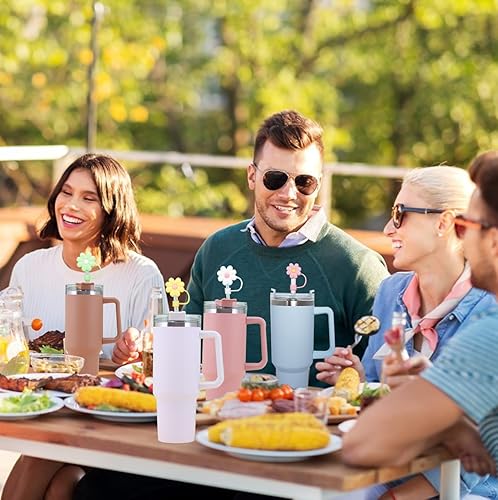 Miniatura 10 de Stanley - Funda para pajilla, tapa de paja para copa Stanley, paquete de 4 tapas de pajita, cubierta de paja Stanley de flores, protectores de paja