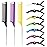 Hair Styling Combs and Clips Set - Rat Tail Teasing Combs with Steel Pin, Sectioning Alligator Clips for Braiding, Parting, and Salon Use