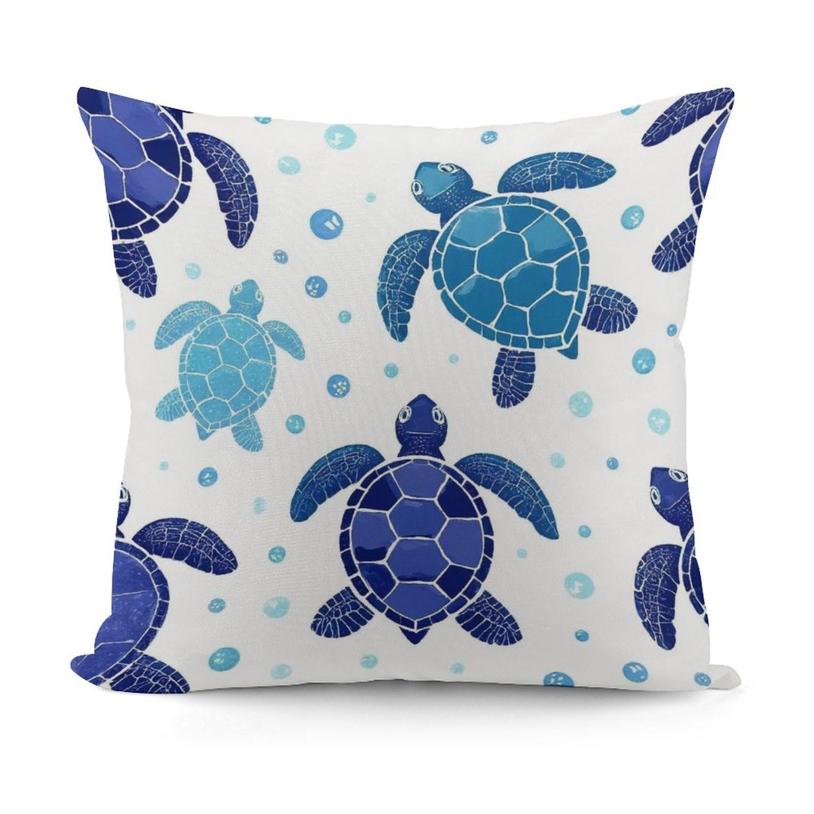 Smazdfxx Picture(405) Soft Andffy Vintage Sea Turtle Square Cushion Cover With Zipper For Sofa, Couch, Living Room Decorative
