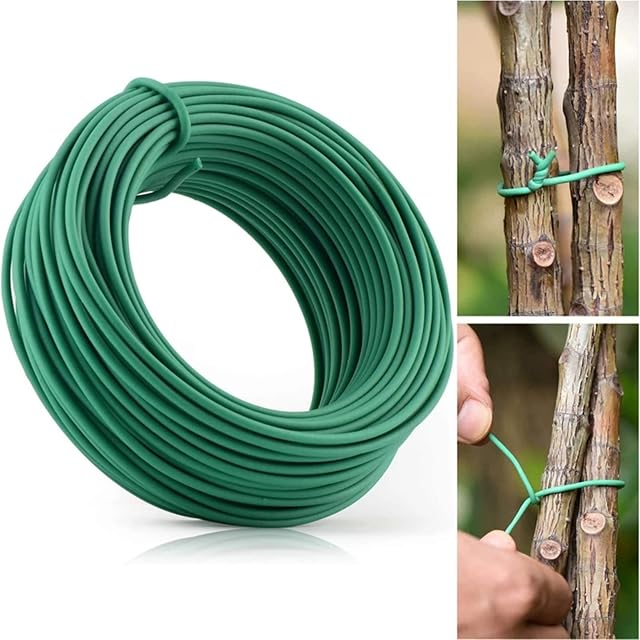 Vivo Technologies 3.5mm X 12 mGreen Soft Plant Twine Soft Stretchy Garden Twine Environmentally Smart Tree Ties Flexible Bendy Garden Support Wire Cable Twist Tie