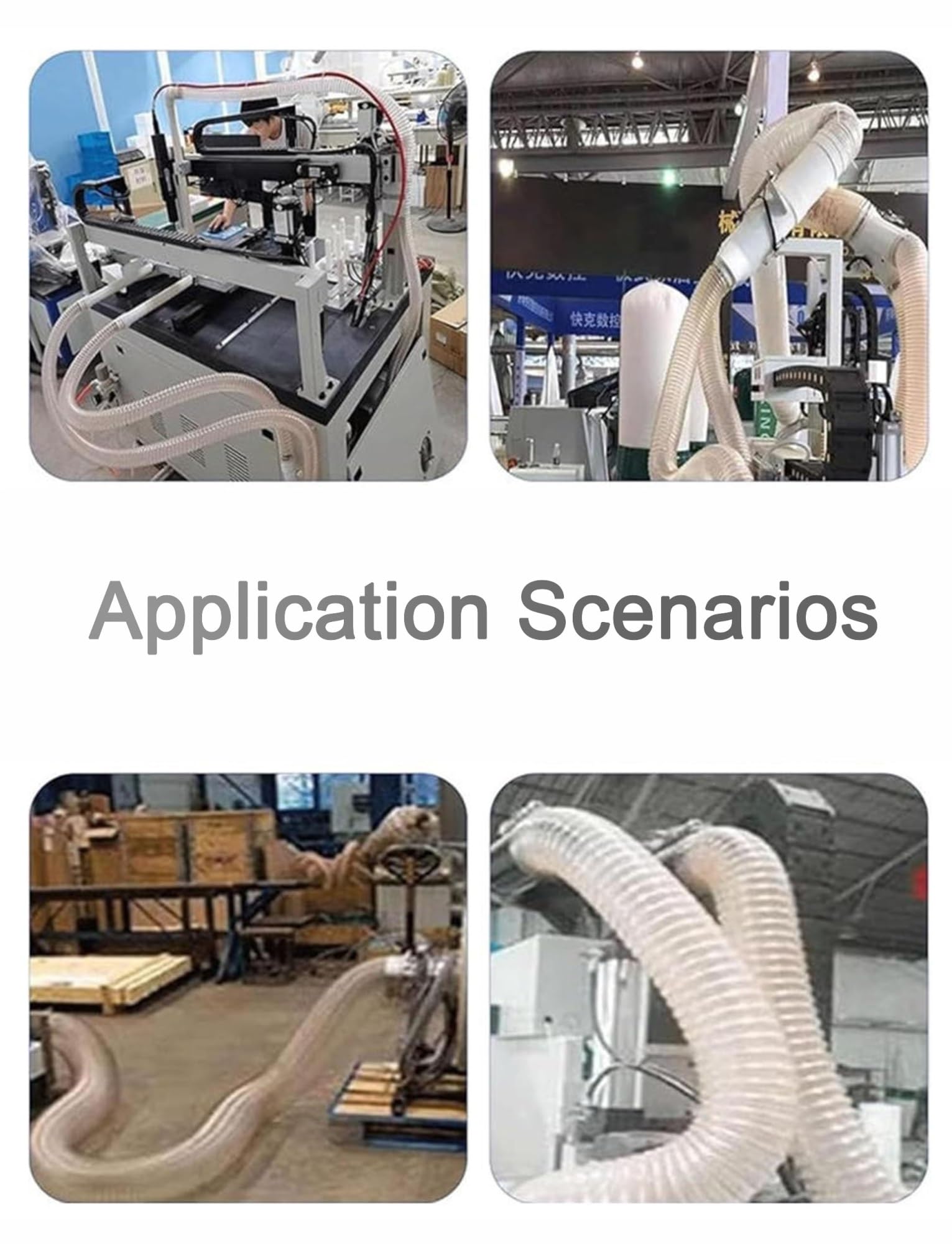 Manguera de conducto, tubo flexible transparente para extracción de polvo y control de humos, resistente a pinchazos, ideal para talleres y uso industrial