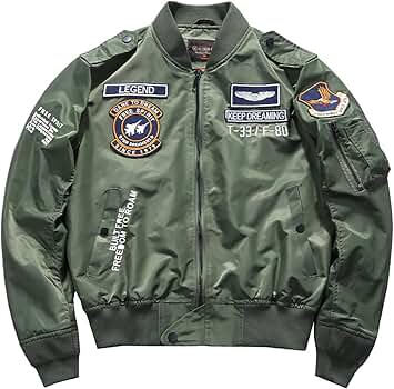 CORIRESHA Men's MA-1 Military Flight Jacket Embroidery