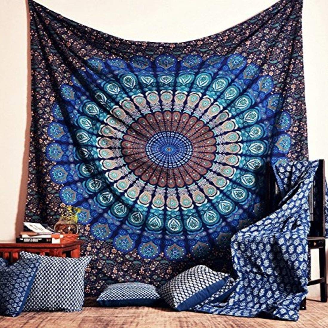 Colorful Mandala Tapestry - Wall Hanging & Bed Sheet -1 Colorful Mandala Tapestry - Wall Hanging & Bed Sheet -1