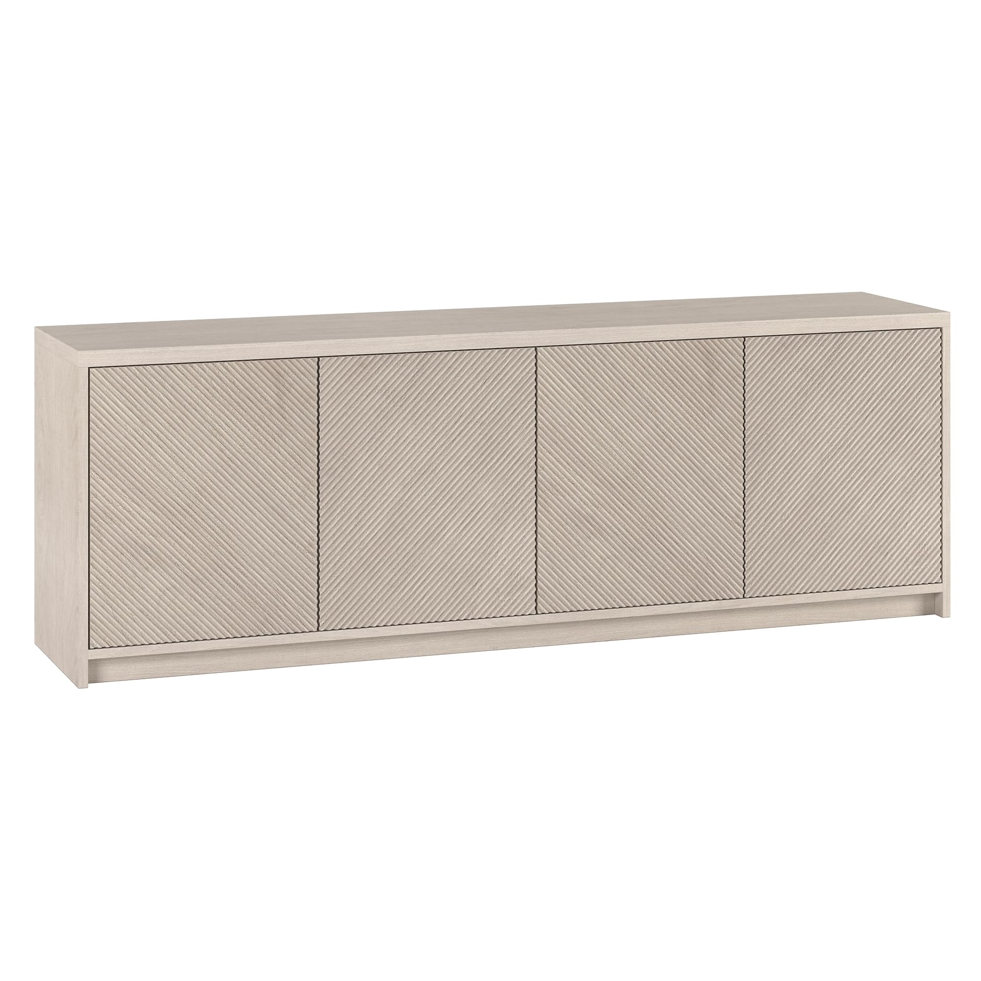 Henn&HartRectangular TV Stand for TV's up to 78" in Beech White, for Home, Living Room, Bedroom, Entertainment Room, Office