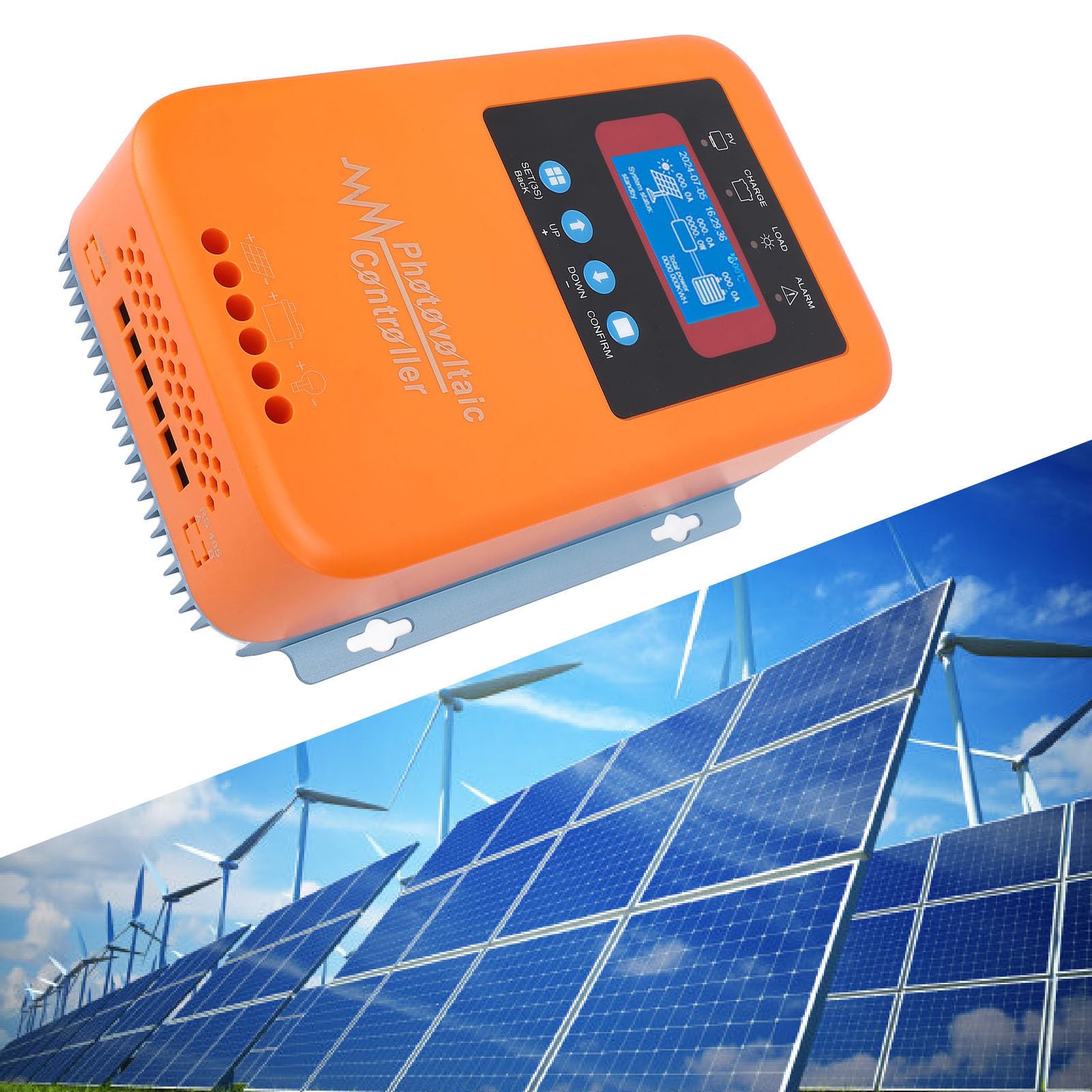 Generic Controlador de Carga Solar MPPT 80A con Pantalla LCD Retroiluminada para Sistemas de Energía Solar Fuera de la Red