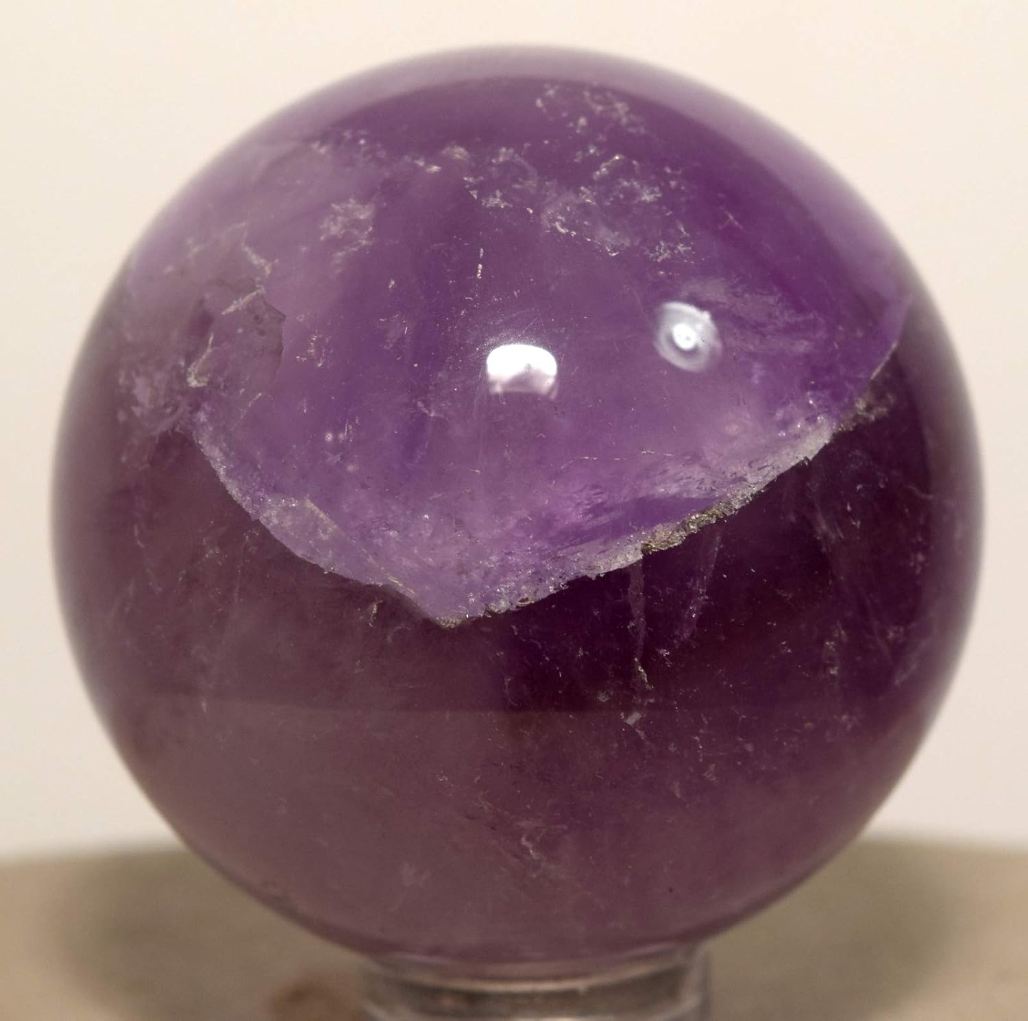 HQRP 41mm 105g Rich Purple Amethyst Quartz Sphere Polished Natural Sparkling Gemstone Crystal Mineral Décor Ball - China + Stand