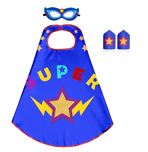 Star Superhero-Cape and Mask for Kids, Super-Hero-Costumes for Girls Boys