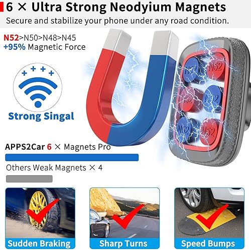 Miniatura 4 de APPS2Car Magnetic Phone Holder for Car, Anti-Shake Dashboard & Windshield Phone Mount for Truck [Flexible Long Arm], Gooseneck Car Phone Holder [6