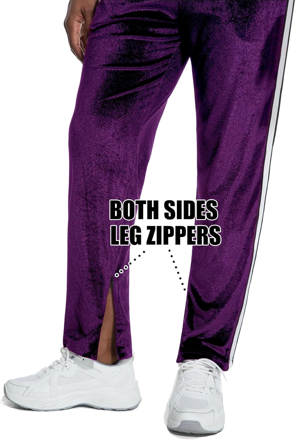 ANOTWENER Men's 2 Piece Tracksuits Velour Sweatsuits Athletic Fit Velvet Outfit Jogging Full Zip Jacket Pants Set - Image 3