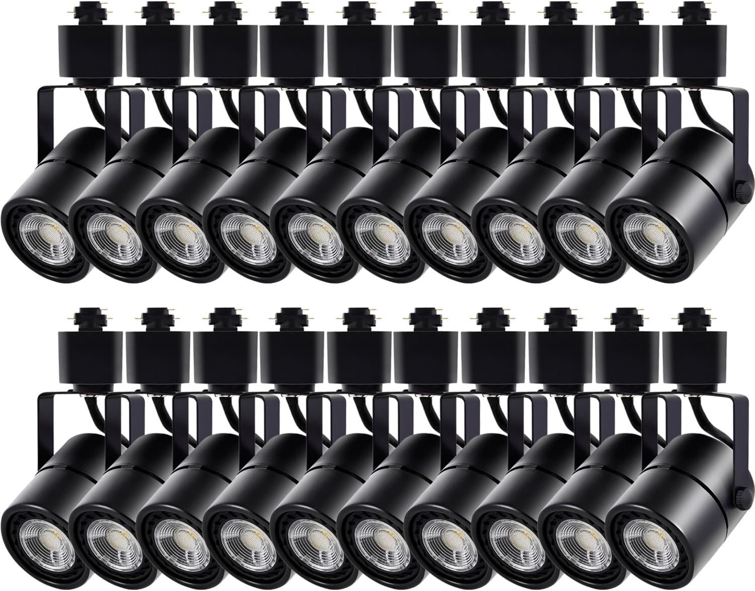 Track Lighting Heads 10W 4000K Cool White Dimmable Bright LED Track Lights Fixtures for Accent Retail Kitchen Artwork,120V Linear Track Light H Type-CRI90+ 24° 500lm - 20 Pack (Black)