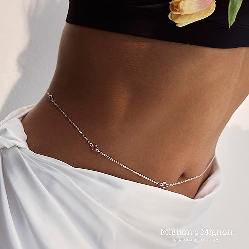 Miniatura 3 de WC-2HBS - Cadena de cuerpo con piedra natal personalizada, para mujer, ropa de playa minimalista personalizada, para novia, cumpleaños, verano,