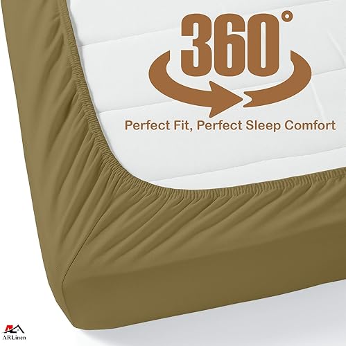 Miniatura 7 de ARlinen Juego de sábanas divididas tamaño Queen para camas ajustables, juego de ropa de cama de 5 piezas, 100% algodón, color gris topo, bolsillo