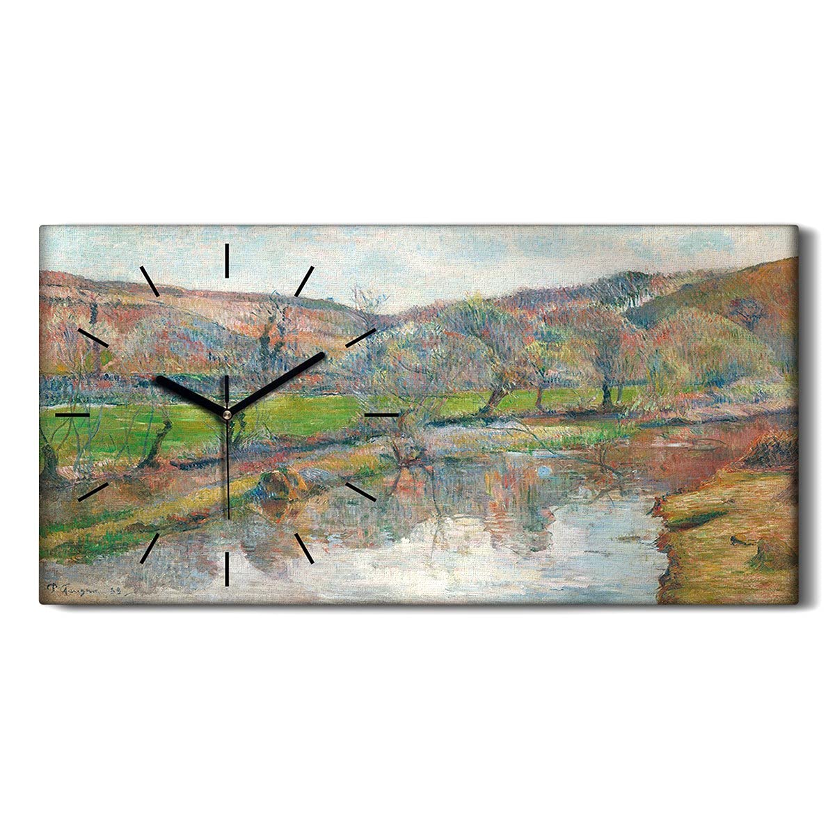 Horloge sur toile 60x30cm image en amont de Pont Aven art mural salon