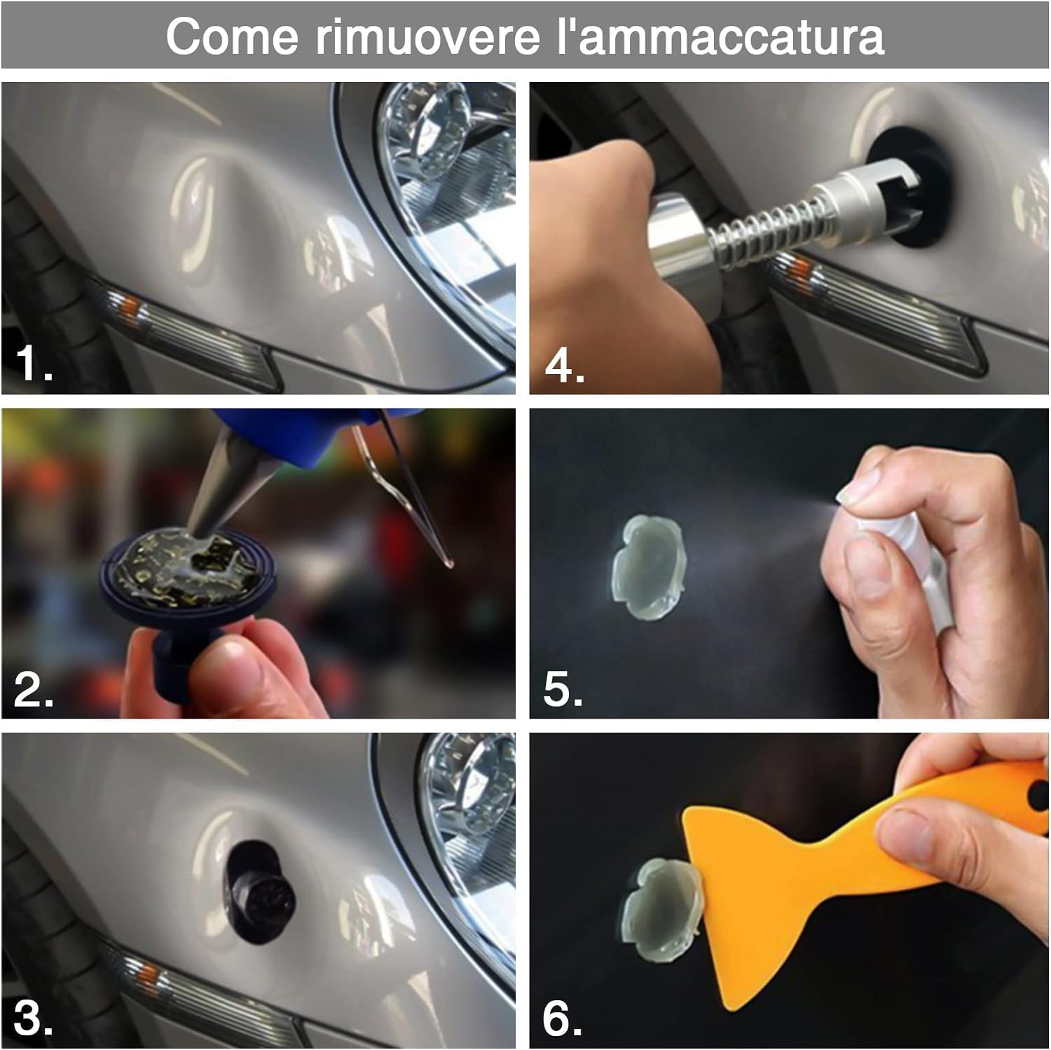 Manelord Tirabolli per Carrozzeria,Ventosa Carrozzeria Car per Kit Riparazione di Danni alla Grandine e Rimozione di Ammaccature di Levabolli