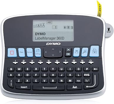 Dymo Label Manager 360D, Masaüstü Şarj Edilebilir Etiketleme Makinesi (6/9/12 mm D1 şeritlerle uyumlu kullanım) - S0879470