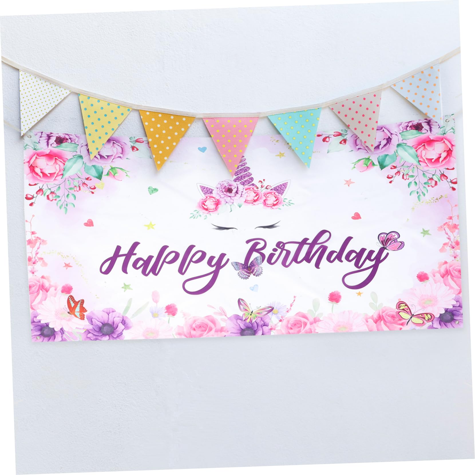 Abaodam 3 Piezas Banner De Cumpleaños Colgantes Pancarta De Decoraciones Pancarta De Feliz Cumpleaños Pancarta De Mesa Fondo Suministros De Fiesta De Cumpleaños Poliéster Chica