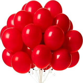 100 stuks rode latexballonnen van 25,4 cm voor verjaardag, bruiloft, babyshower, festival, decoratie